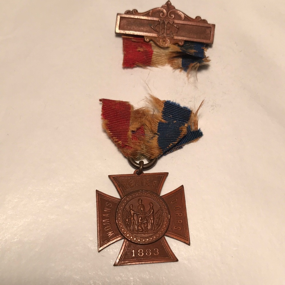1883 USA CIVIL WAR GAR Auxiliary WOMANS RELIEF CORPS Old Veterans Medal